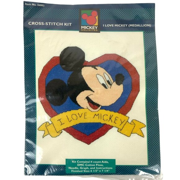 Disney Mickey Unlimited I Love Mickey Mouse Cross-Stitch Kit - Picture 3 of 4